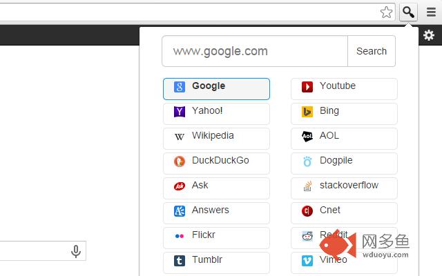 Woodr Search Popup