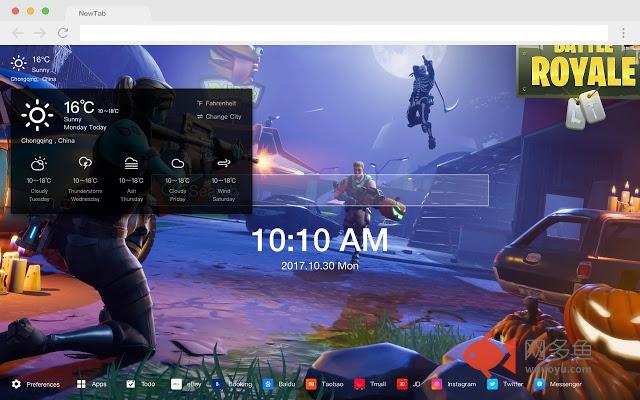 堡垒之夜 万圣节皮肤 流行游戏 高清壁纸 新标签页 主题