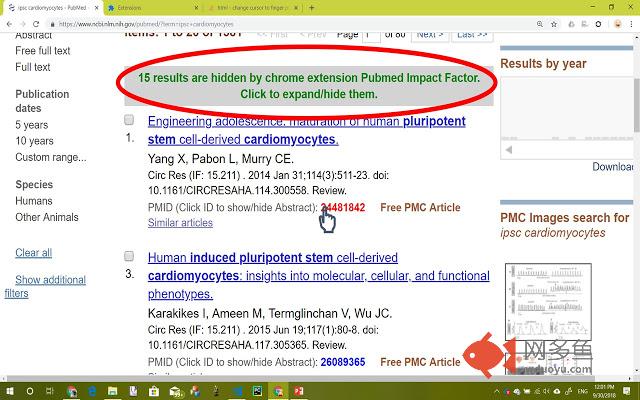 Pubmed Impact Factor and Abstract Preview插件截图