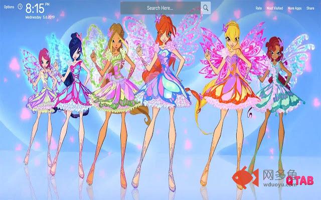 Winx Club Wallpapers HD Theme插件截图