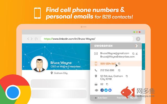Swordfish: Find cell phone numbers & emails