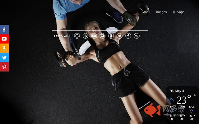 Fitness Gym Health Yoga New Tab Themes