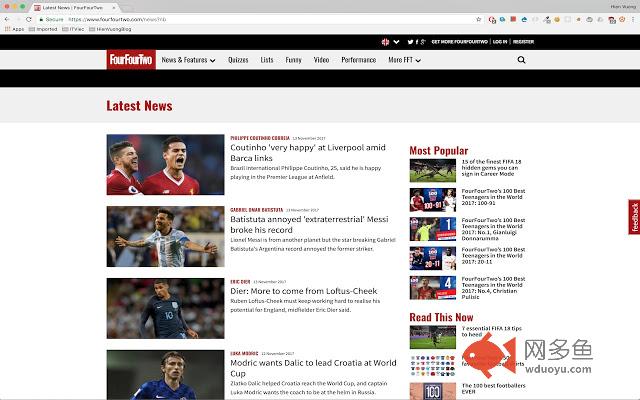 Football News Reader插件截图